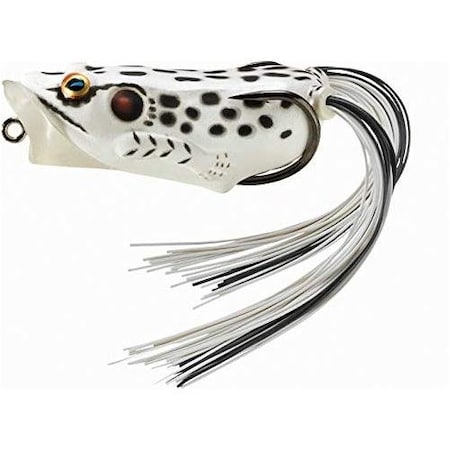 Livetarget Frog Hollow Body Popper Topwater Lure, 2, 30 Hook, 38 Oz, AlbinoWhite, Floating FHP55T516